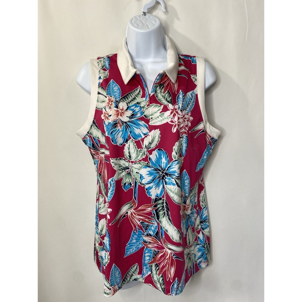 Tommy Bahama Golf Womens Shirt Size Large Tropical Summer Vacation Preppy Beach - Picture 1 of 9